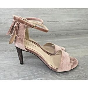 Cole Haan Clara Grand Womens Heel Velvet‎ Pink Classic Comfort Supportive Shoes